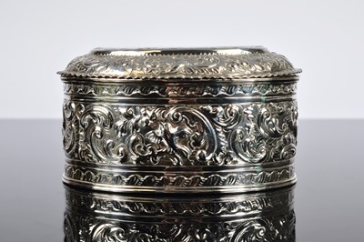 Lot 262 - A late Victorian silver oval box by JP FP