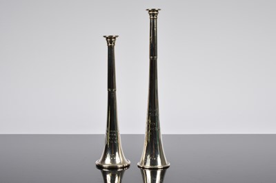 Lot 265 - Two George V silver presentation hunting horns