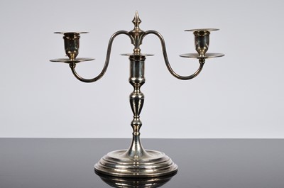 Lot 269 - A George V silver filled candelabra by HW
