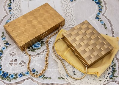 Lot 308 - Two 1950s gilt metal rectangular carryalls