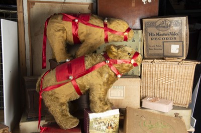 Lot 435 - Dancer and Prancer - two large 1930s Farnell Bear on all fours