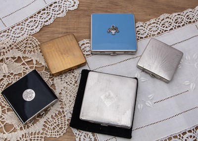 Lot 315 - Five square Dubarry 1930s compacts
