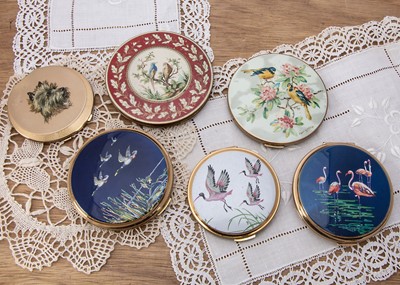 Lot 317 - Six gilt metal circular Stratton compacts