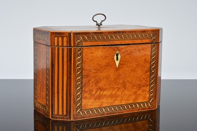 Lot 357 - A Georgian mahogany and inlaid octoganol tea caddy