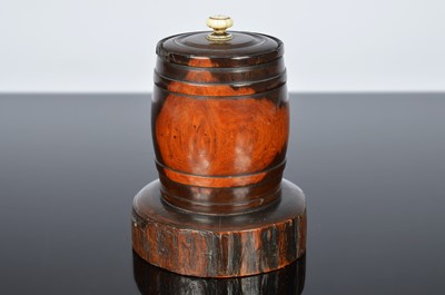 Lot 372 - A Victorian carved Lignum Vitae wood tobacco pot