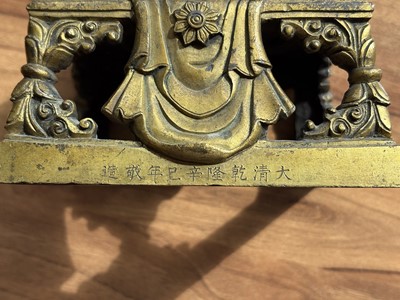 Lot 373 - A pair of antique Far Eastern gilt bronnze Buddhist figures