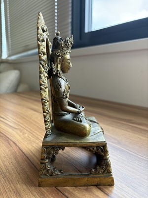 Lot 373 - A pair of antique Far Eastern gilt bronnze Buddhist figures