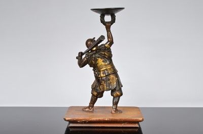 Lot 374 - A late Meiji Period Japanese bronze figure of a Samurai