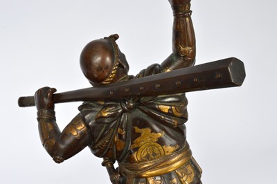 Lot 374 - A late Meiji Period Japanese bronze figure of a Samurai
