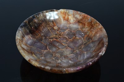 Lot 389 - A carved and polished Blue John stone bowl