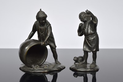 Lot 394 - Two Japanese Meiji period bronze figures