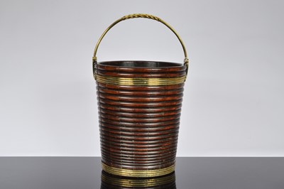 Lot 398 - A Georgian period mahogany and brass peat bucket