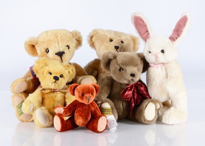 Lot 38 - Six artist and collectors teddy bears and soft toys