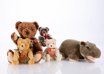 Lot 42 - Five Hermann teddy bears and soft toys