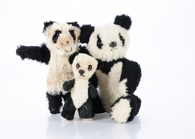 Lot 80 - Three panda teddy bears