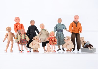 Lot 154 - Six Caho-type dolls’ house dolls