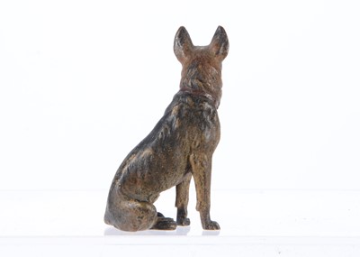 Lot 160 - A Viennese cold painted bronze seated Alsatian dog