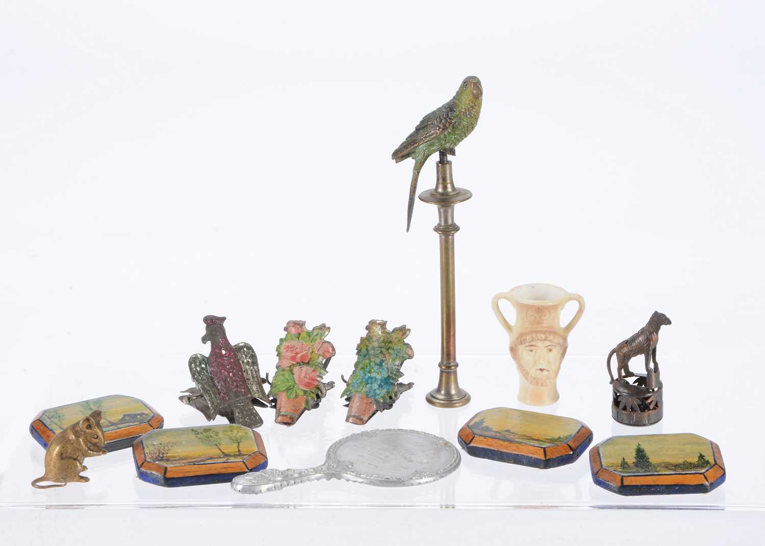 Lot 162 - Viennese cold painted bronze parrot