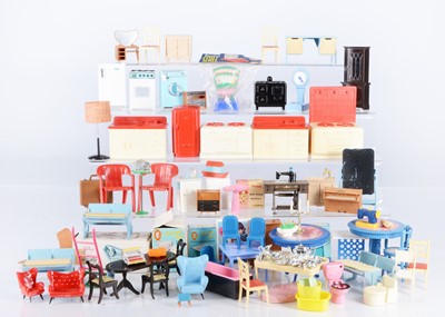 Lot 168 - Various post-war plastic dolls’ house furniture