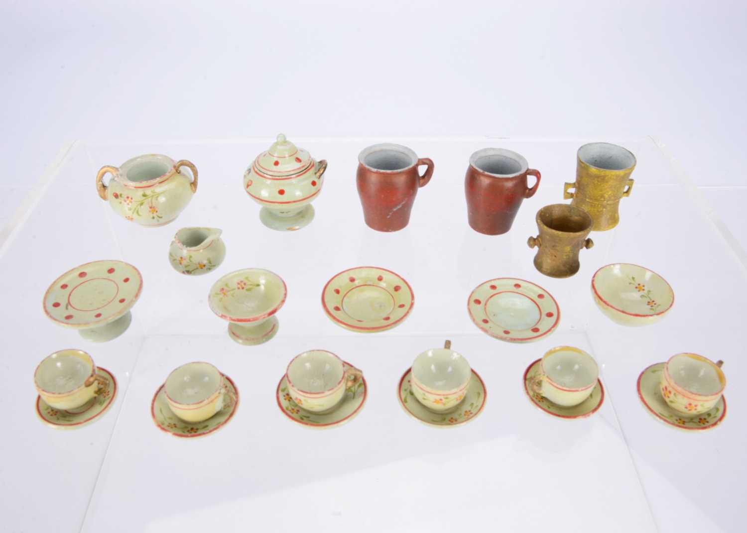 Lot 187 - German turned wooden dolls’ house part tea set