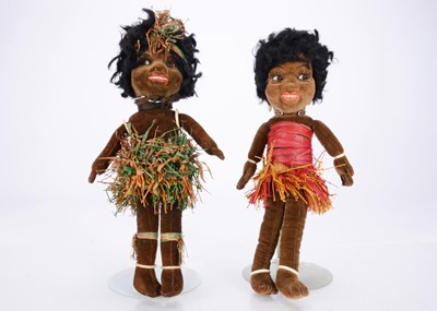 Lot 202 - Two late 1920s Norah Wellings Zuzu brown velvet dolls