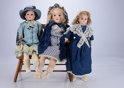 Lot 216 - Three Armand Marseille bisque headed dolls