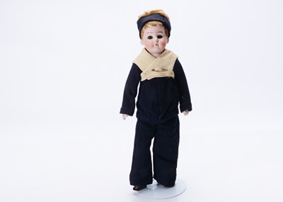 Lot 288 - An American Schoolboy type bisque shoulder-head boy doll