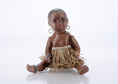 Lot 290 - An unusual German brown bisque head KB-M doll