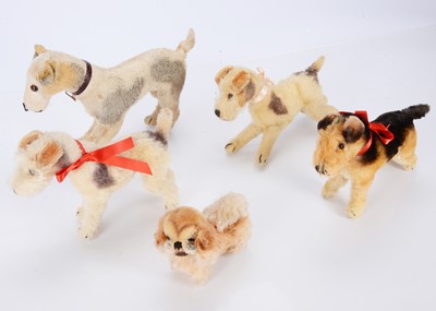 Lot 302 - Five Steiff soft toy dogs