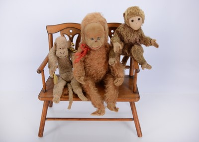 Lot 303 - Three soft toy  monkeys