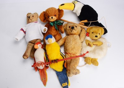 Lot 306 - Six Merrythought teddy bears and soft toys