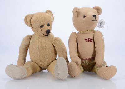 Lot 329 - Two early British teddy bears