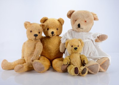 Lot 338 - Four post-war British teddy bears