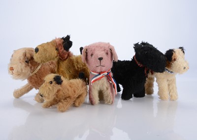 Lot 343 - Six soft toy dogs