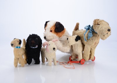 Lot 344 - Six soft toy dogs