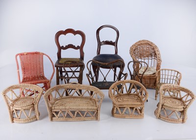 Lot 412 - Twelve assorted teddy bear or doll chairs