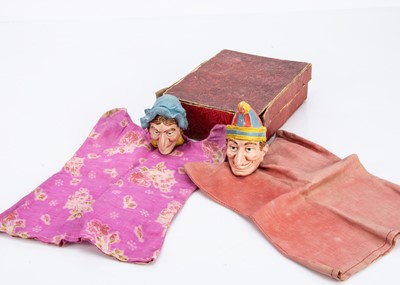 Lot 420 - A pair of composition headed Punch and Judy hand puppets