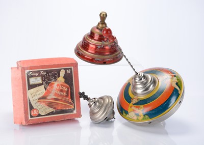 Lot 426 - Three German tinplate spinning tops