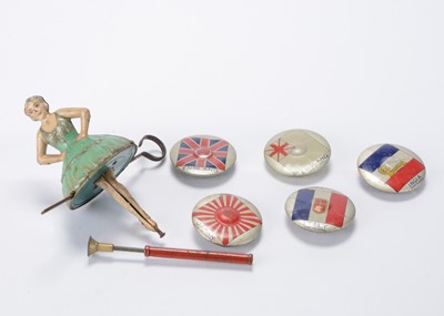 Lot 427 - An Einfalt lithographed tinplate ballerina spinning top