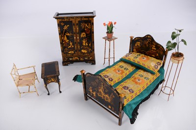 Lot 453 - Fine dolls’ house miniaturist chinoiserie furniture