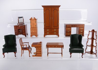 Lot 456 - Fine Escutcheon dolls’ house miniaturist furniture with keyhole signature