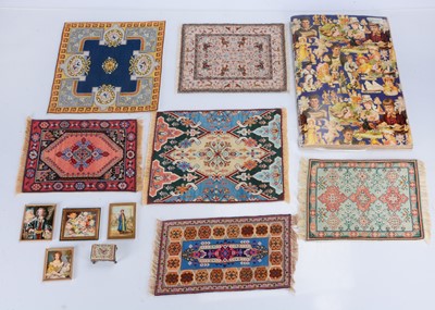 Lot 460 - Fine dolls’ house needlepoint rugs and paintings by Anne Syfret