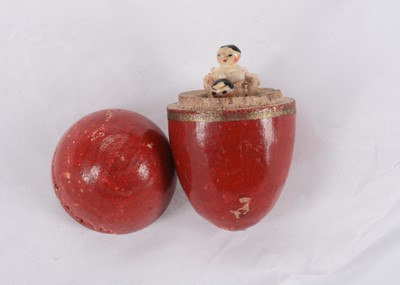 Lot 487 - Two tiny pegged wooden jointed Smallest Doll in the World dolls