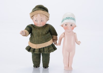 Lot 496 - A small German googly-eyed all-bisque doll
