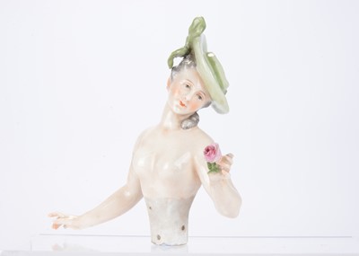 Lot 498 - A Dressel & Kister half-doll in green hat