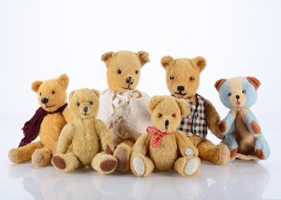 Lot 512 - Six post-war British teddy bears