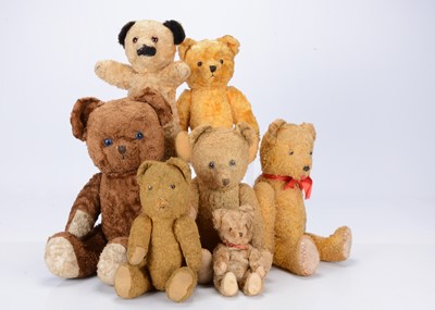 Lot 545 - Seven East European art silk teddy bears