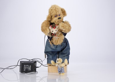 Lot 553 - A Wood-U- Like Sebastian mechanical artist teddy bear