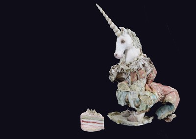 Lot 600 - A Laetita Mieral 'Merveilles en Papier' The Unicorn through the Looking Glass by Lewis Carroll with Plum cake