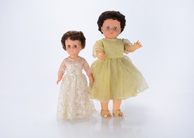Lot 604 - Two post-war vinyl dolls